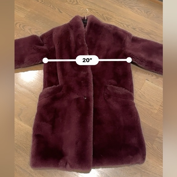 ABERCROMBIE & Fitch burgundy maroon red faux fur shearling coat cozy S y2k - Picture 8 of 13